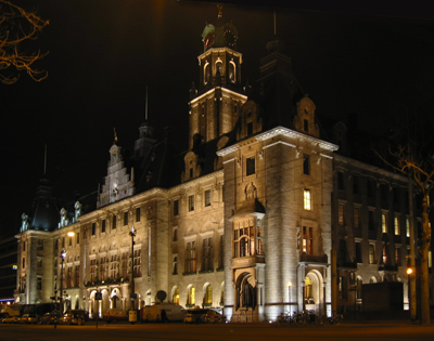 Town Hall of Rotterdam at Night